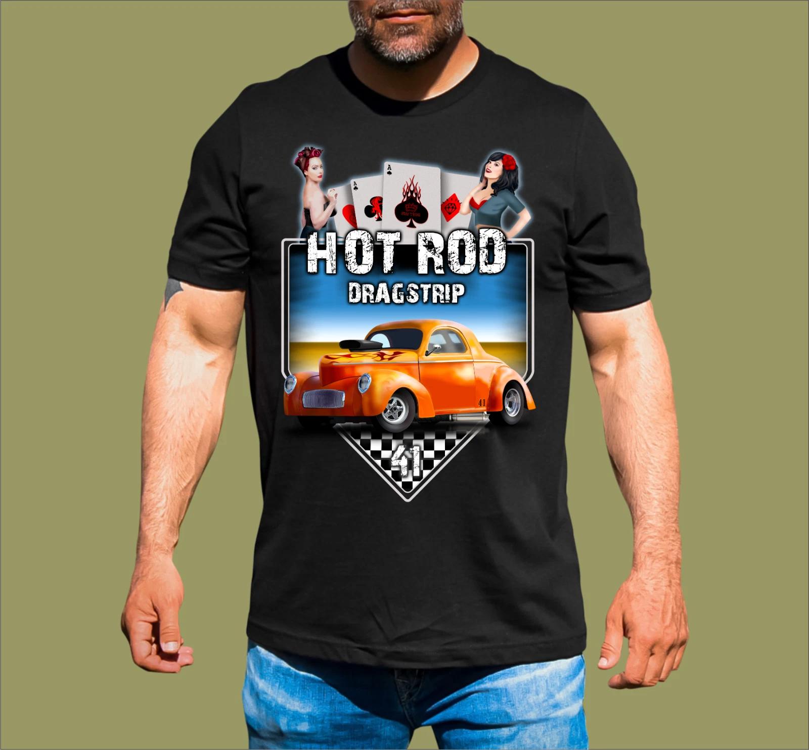 HOT ROD DRAG STRIP WILLYS T-SHIRT 3XL