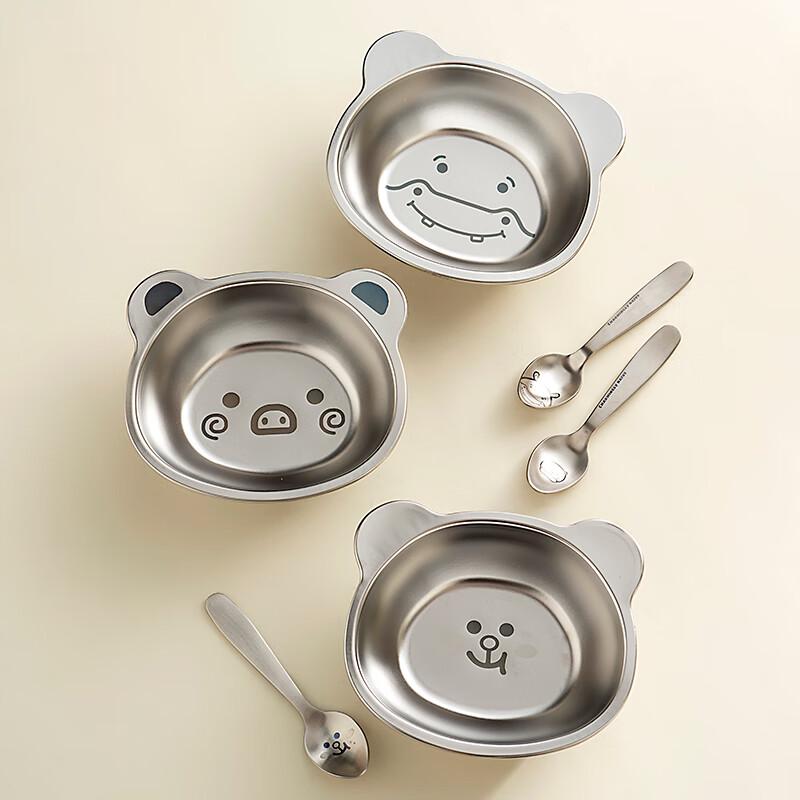 Onlycook 304 Stainless Steel Cartoon Kids Feeding Bowl
