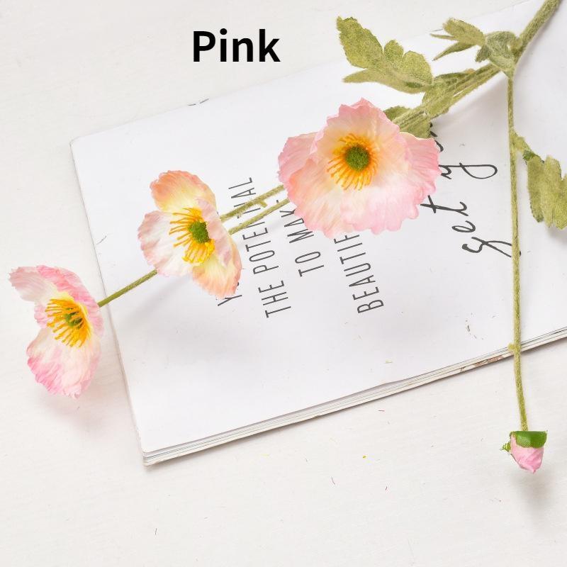 

1/3 шт. имитация мака искусственные цветы длинный стебель поддельные маки свадебные украшения для дома «сделай сам» 1pcs