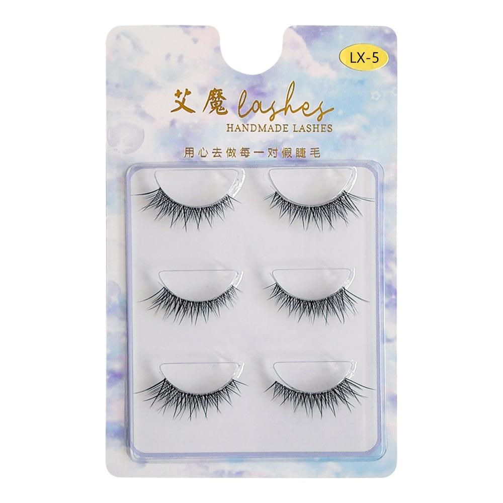 Fluffy Thick Cat Eye Eyelashes Natural Fake Lashes Handmade False Eyelash  Women's Beauty