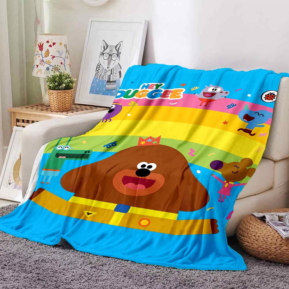 Hey Duggee Theme Printed Blanket - Perfect for Couch, Bed, Travel & Outdoor Use | Machine Washable, Cozy & Durable.