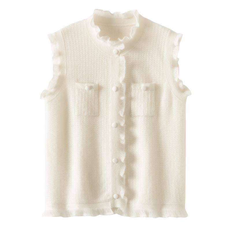 Lekasha 100% Pure Cashmere Sleeveless Knit Vest