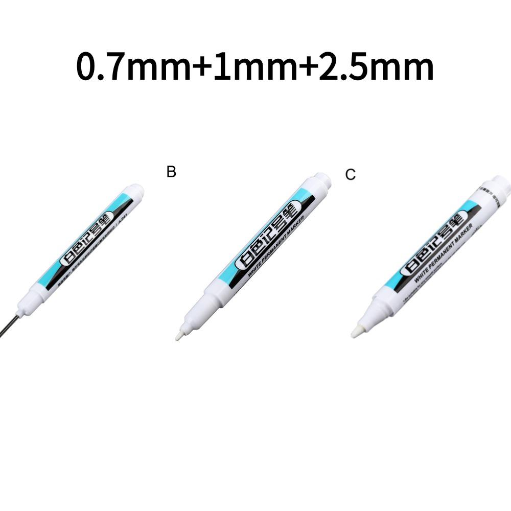 

3 шт./набор Белая перманентная краска-маркер для дерева, камня, пластика, кожи, стекла, металла, холста, керамики, маркер для глубоких отверстий, деревообработка