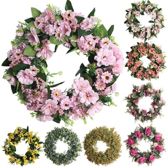 Exquisite Rose Wreath Easy To Clean Environmental Friendly Bright Colors