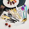 Roman column black 20-piece set Roman column stainless steel cutlery knife, fork and spoon 24-piece set hotel restaurant steak knife, fork and spoon