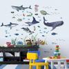 Watercolor Sharks Ocean Wall Stickers Ocean Animal Fish Marine Life Wall Sticker Baby Nursery Kids Room Play Room Decor