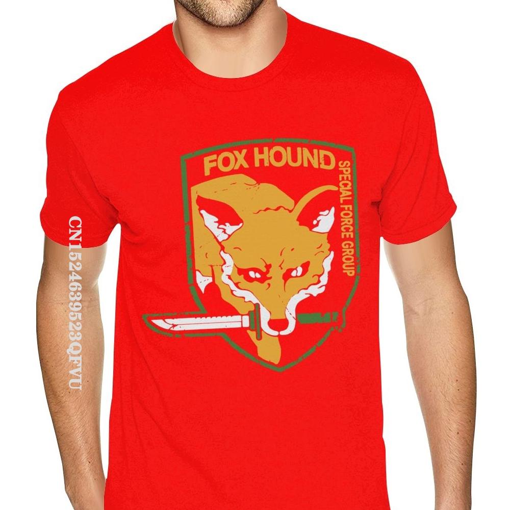 Printing Metal Gear Solid Fox Hound Tees For Men Popular England Style Tshirts Men Full Cotton Gothic Style Tees Shirt