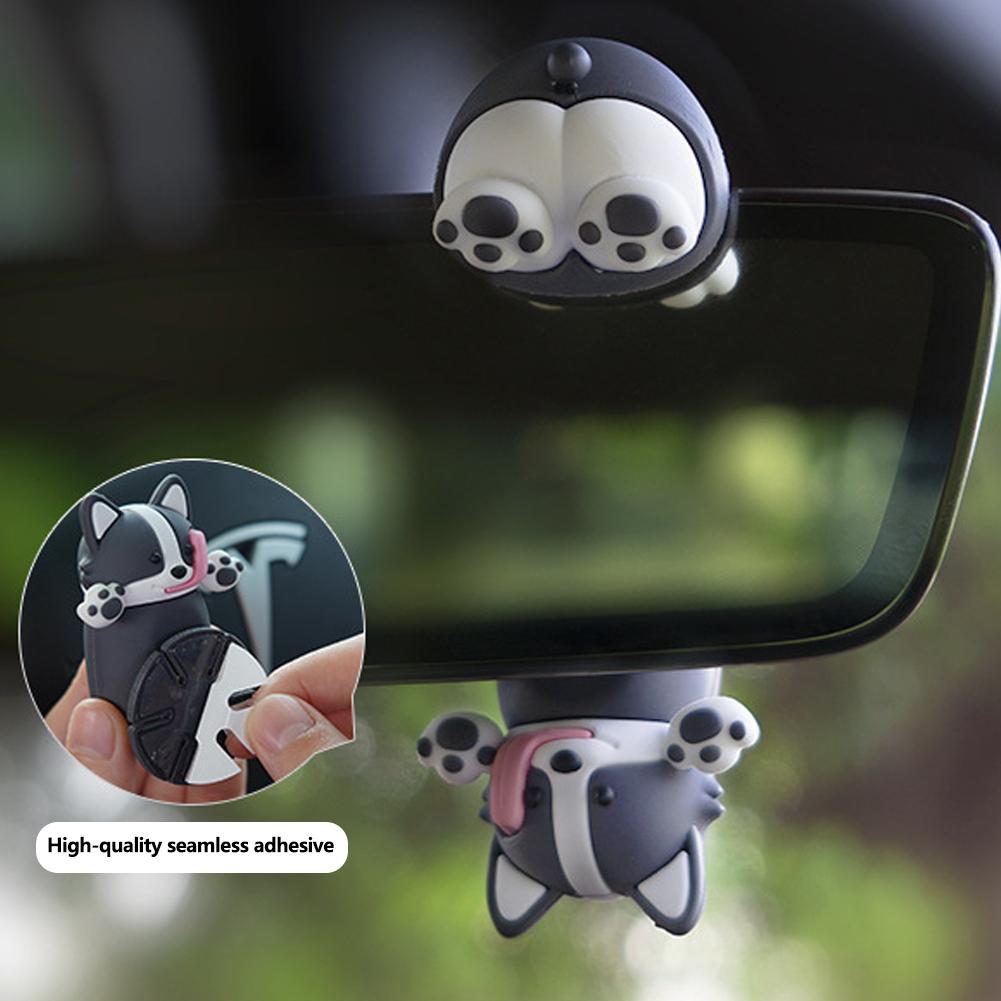 Car Rearview Mirror Shaking Head Puppy Pendant Air Freshener Aromatherapy Mini Cute Decoration Car Accessories Interior Perfume