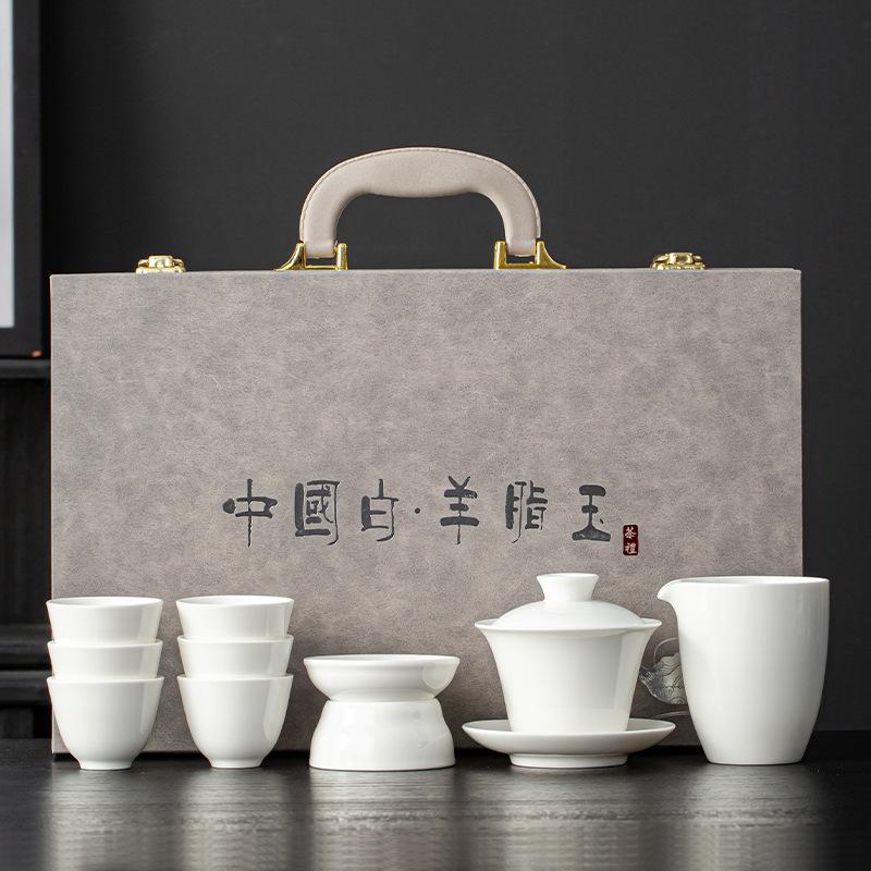 Blue And White Ru Kiln Anti-Scalding Light Luxury Tea Set, Commercial Gift Set, Tea Set, Gift Print