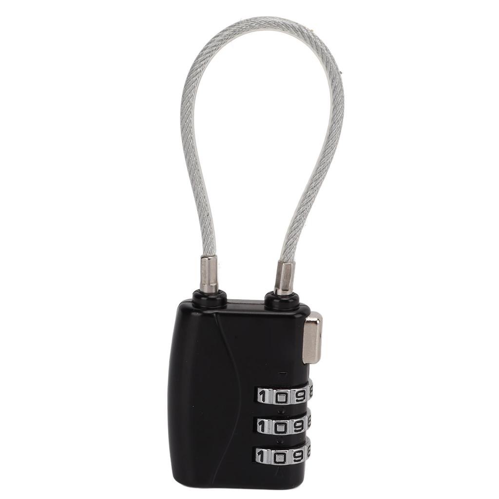 Cable Lock Padlock Customs Password Lock 3 Dial Combination Anti Theft for Travel Luggage Suitcase