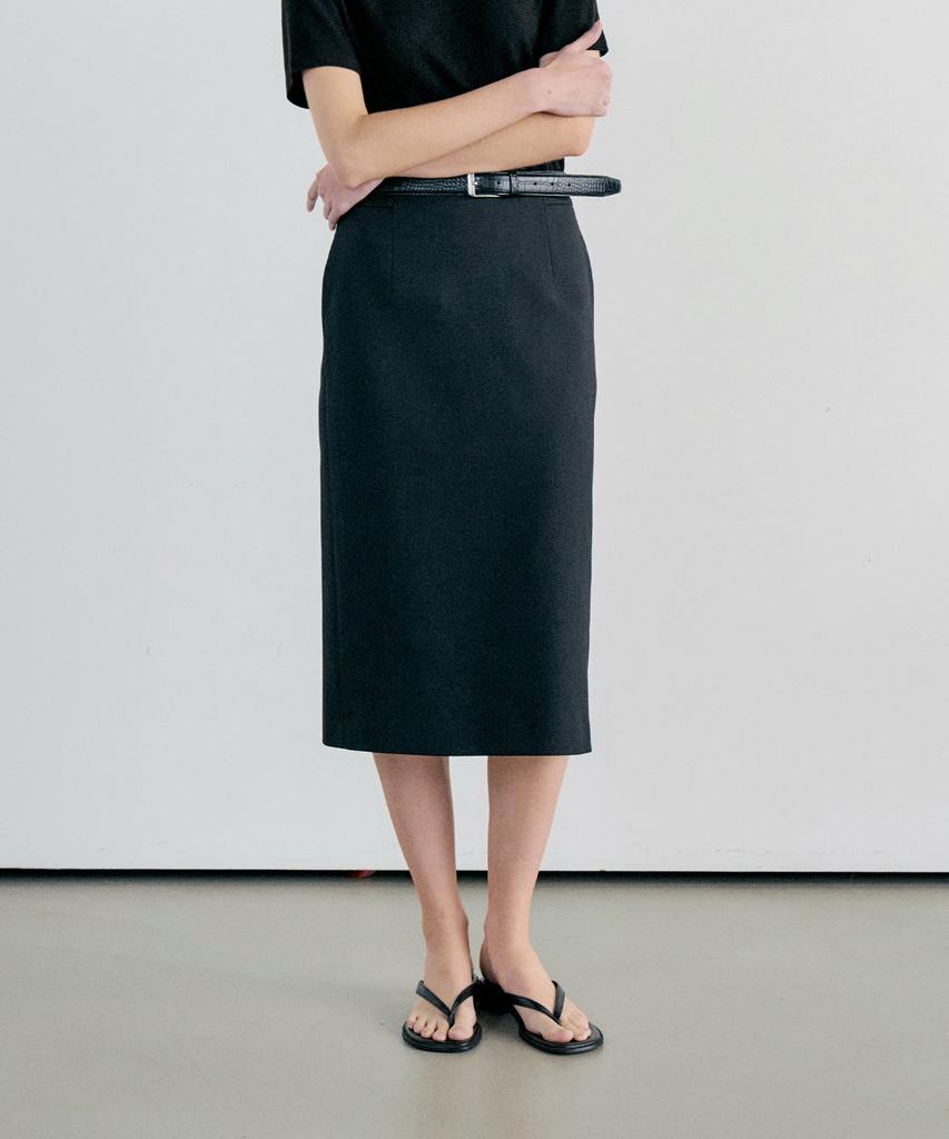Notia H Line Midi Skirt - Black