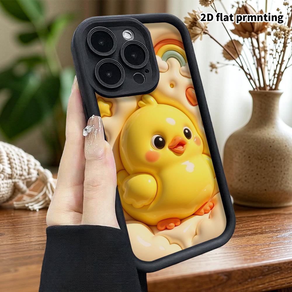 Phone Case: 2D Flat Design, Suitable for iPhone 18 17 16 15 14 13 Pro Protective Case, Little Yellow Chick, Perfect Christmas and Halloween Holiday Gi