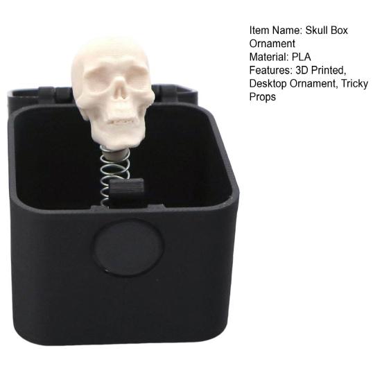Halloween 3D Printed Skull Box Ornament Popping Skull In A