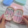 14-teiliges professionelles Morandi-Nagelset, Maniküre-Set aus Edelstahl mit Aufbewahrungsbox, Peeling-Feile & Nagelscheren für Salon & Reise