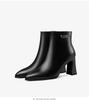 Women's High Heel Soft Leather Ankle Boots, 2025 Autumn Winter Collection, Pointed Toe, Plus Velvet.