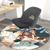 1pc Anime Volleyball Player Round Carpet - Office Chair Mat, Non-Slip Rug for Home Decor, Seasonal Gift, Suitable for Office, Living Room, Bedroom, Ga