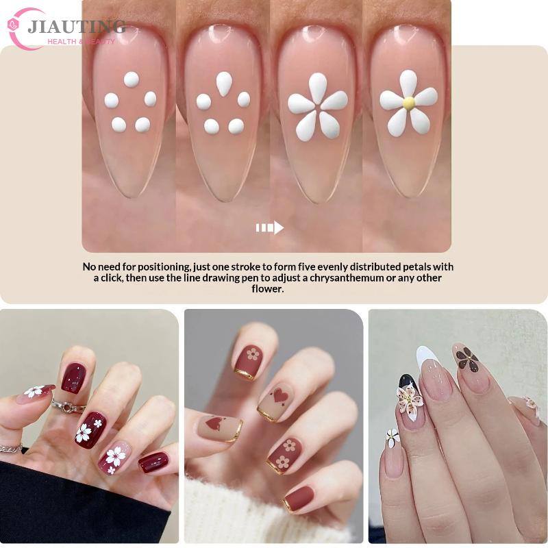 Nail Art Design Tip Painting Carving Dotting Pen Stainless Steel Bristles Starry Sky Handle Nail Art Dotting Tools