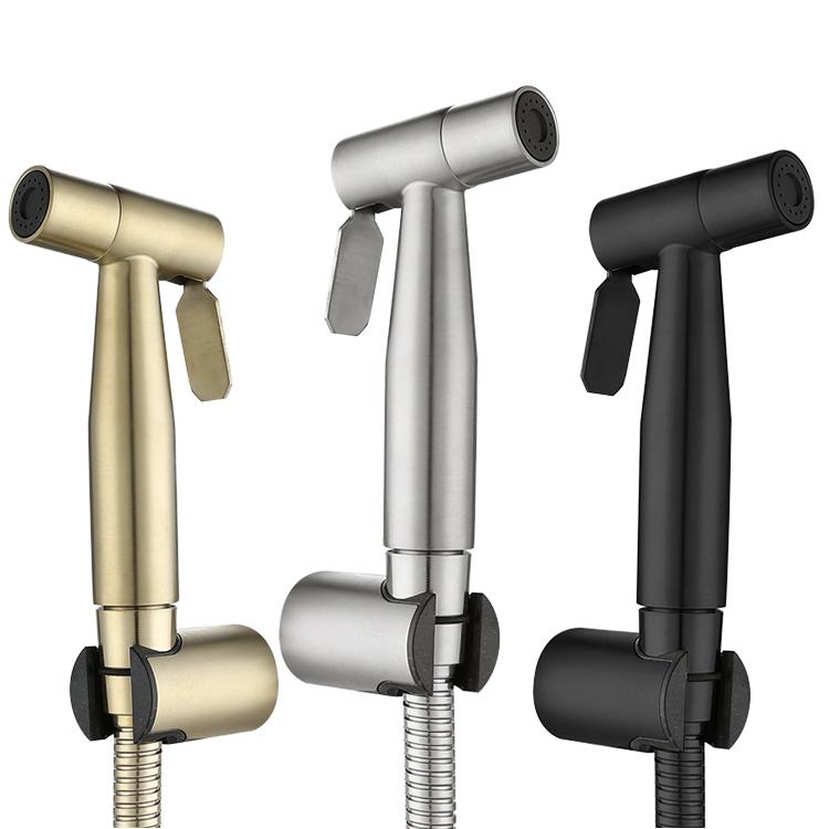 Single-Handle Modern Bidet Sprayer Set Handheld Toilet Attachment Rain Spray Pattern Polished Chrome Finish Faucets Shower (Black,Brass) чёрный