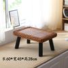 Handwoven Rattan Tea Table Japanese Tatami Style Small Space Coffee Stand Natural Living Room Furniture for Zen Decor