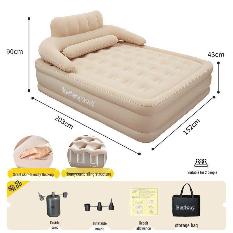 Bestway Automatische aufblasbare Matratze: Verdickt, Erhöht für Einzel-/Doppelbett, Ideal für Zuhause & Camping