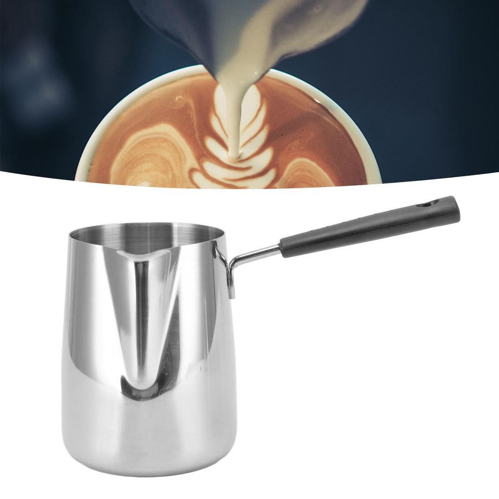 Kaffee-Toroid-Kännchen mit Griff 304 Edelstahl Rostfrei Glatterer Milchkännchen für Zuhause Kaffeehaus