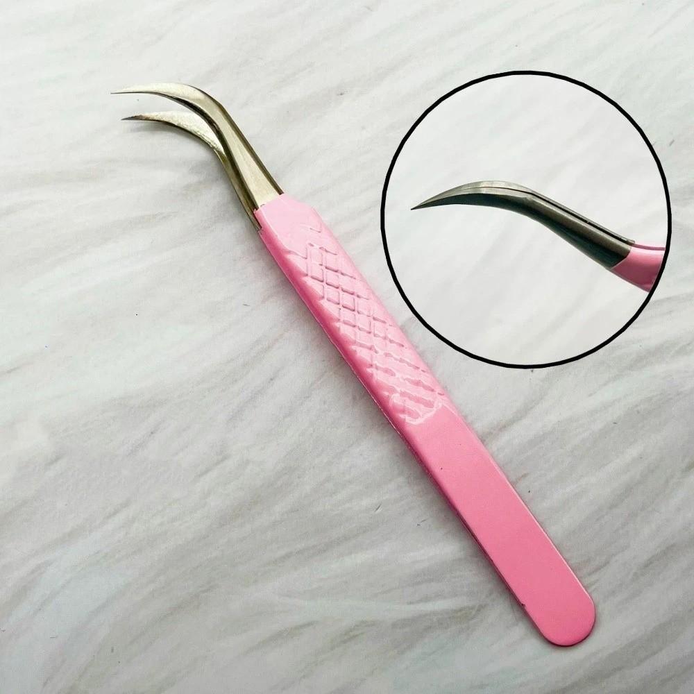 Anti-static Eyelash Extension Tweezer Stainless Steel Fiber Tip Makeup Tool Beauty Salon