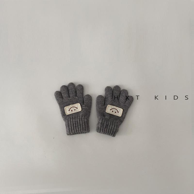 Children's Gloves for Winter Outdoor Warm Style with Smiley Face and Small Fingertips. Infant Winter Gloves