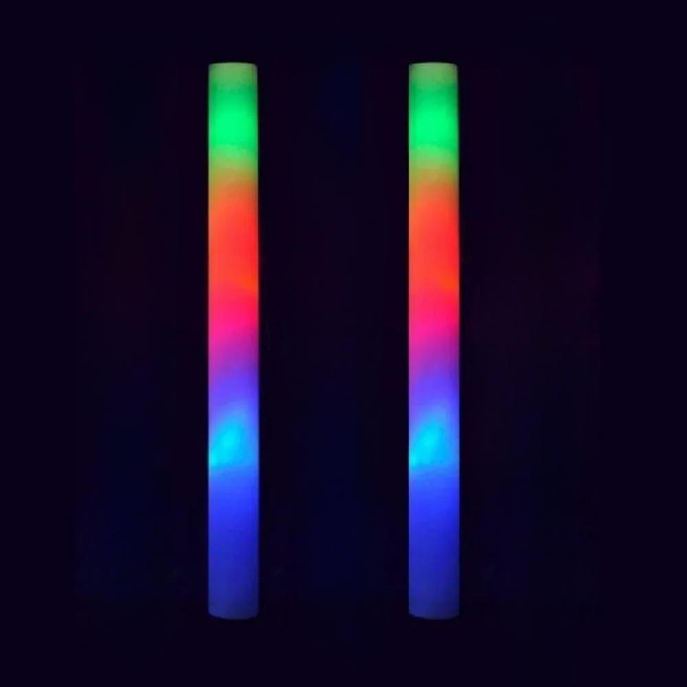 

2 PCS Light Up Foam Sticks LED Wands Rally Rave Batons DJ Flashing Glow Stick Party Decoration Christmas Lights 2Pcs