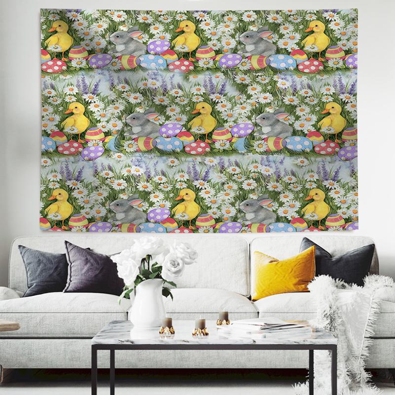 Easter Themed Duck  Bunny Large Tapestry Wall Hanging Boho Witchcraft Hippie Tapestry Home Room Decor Aesthetic Decoration