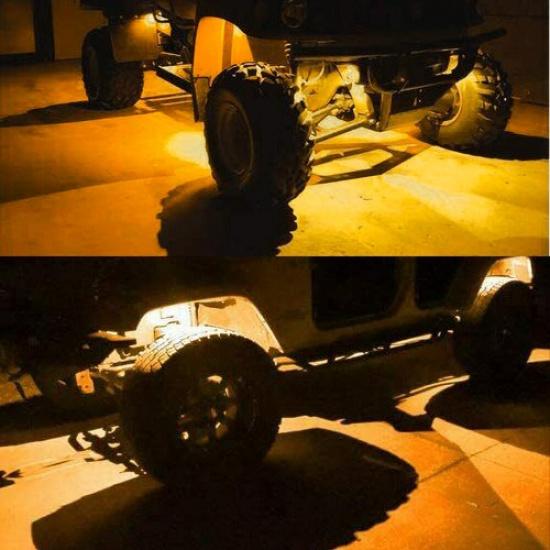 10 Stück LED Rock Lights Unterbodenbeleuchtung Ladeflächenbeleuchtung Neonlicht Dekor Gelb