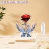 2D Flat, Acrylic Love Flower Desktop Decoration, Hands Holding Red Rose Design, Suitable for wall Decoration, porch, Room, Villa, accents Home, Hallwa