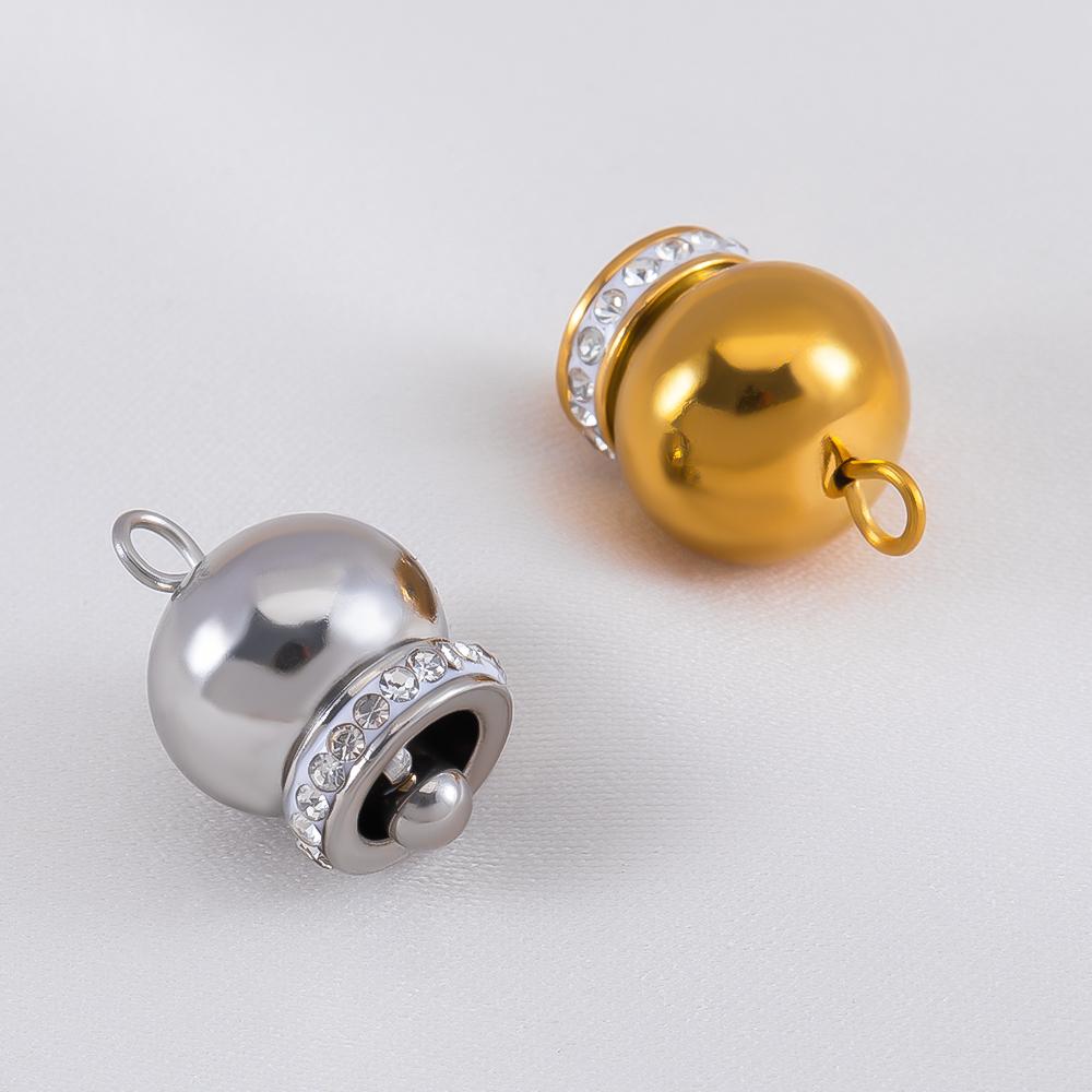 5pcs Stainless Steel Golden Bell Pendant Daisy Flower Charm DIY Necklace Bracelet Jewelry Making Material Needle Thread Supplies