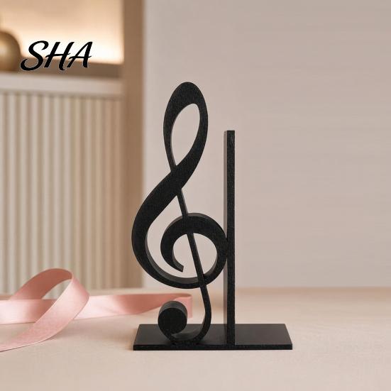 Treble Clef Table Ornament 3D Printed Music Note Bookend, Decorative Shelf Organizer, Modern Desk Decor for Home Creative Accessory Office Study,