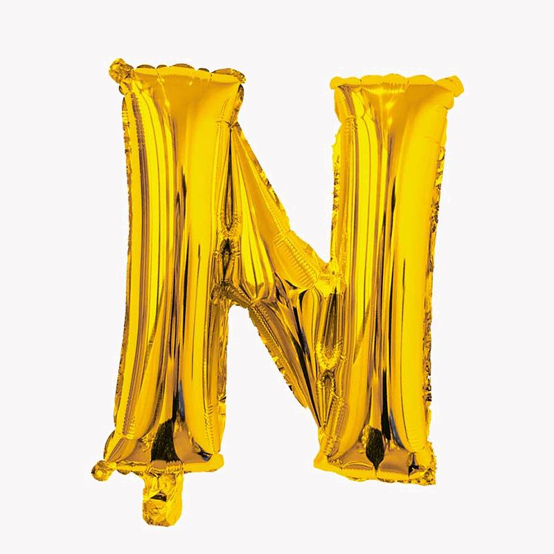 32-Inch Gold English Alphabet Aluminum Film Balloon Birthday Party Decoration Balloon Wedding Decoration In The Letter Helium Floating