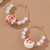 Heart Resin Plastic Earrings Vintage Chinese Design Women Decoration Fashion