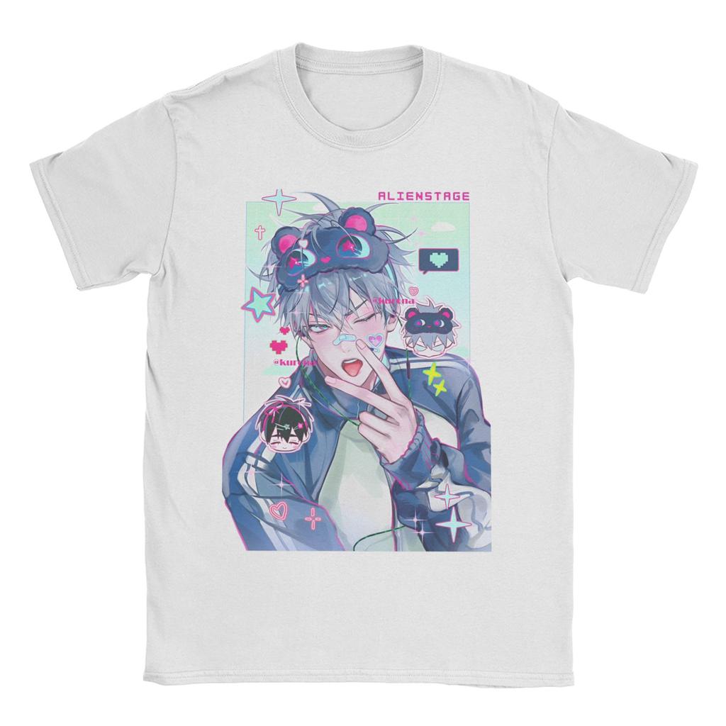 Lustiges Alien-Bühnen-T-Shirt für Herren und Damen, Rundhals, reine Baumwolle, Till Ivan Cartoon, kurzärmelig, Party-Kleidung
