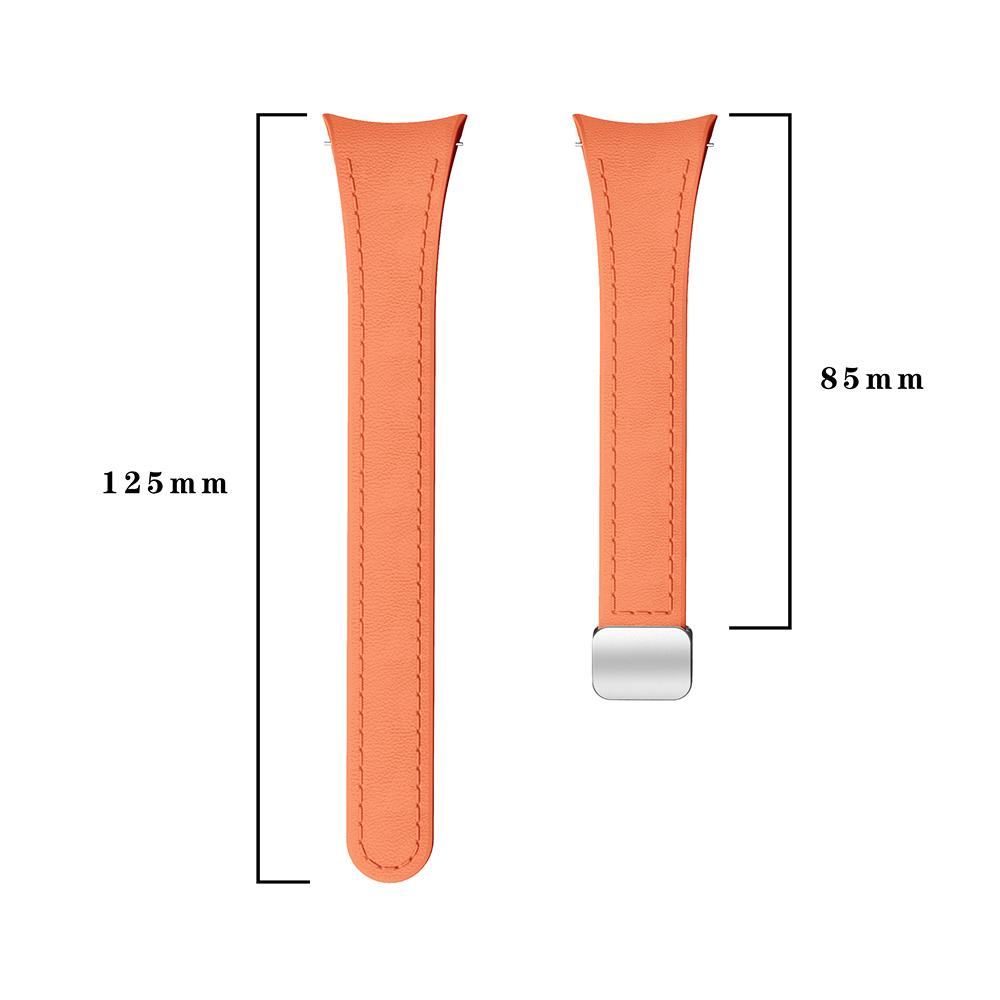 For Samsung Watch FE 40mm/Watch4 Classic Active/Watch 5/Watch6 Classic Magnetic Buckle Leather+Silicone Strap