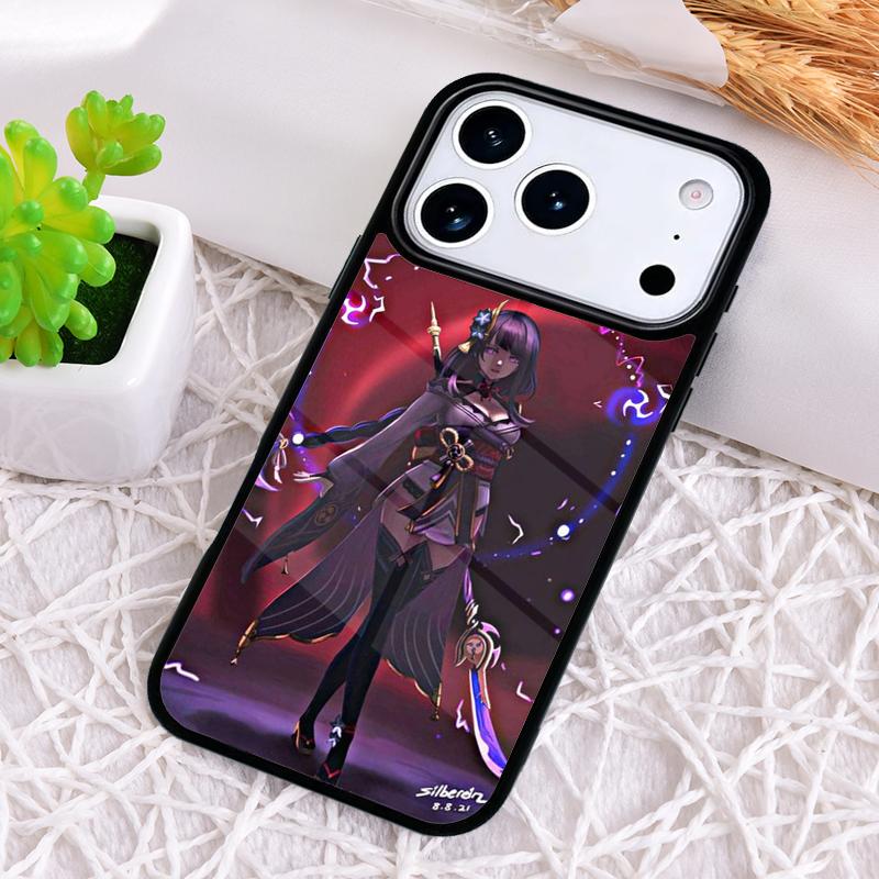 Genshin Impact Raiden Shogun Phone Case for iPhone 17 Air 16 15 11 12 14 13 Pro Max Shockproof Cover