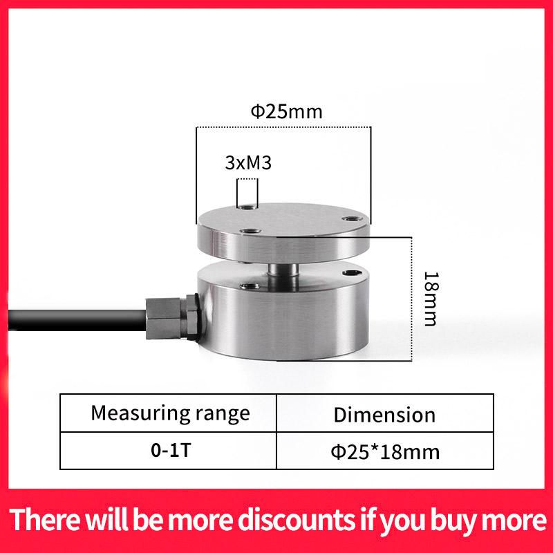 Hochwertige 25mm Inline-Kraftmessdose Miniatur Zug- und Druckkraftsensor Aufprallkraftmessung Wägesensor