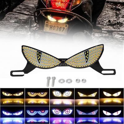 1 Set Motorcycle License Plate Light Cat's Eye LED License Plate Light Tail Decorative Lamp Strobe Light Reversing Signal Light