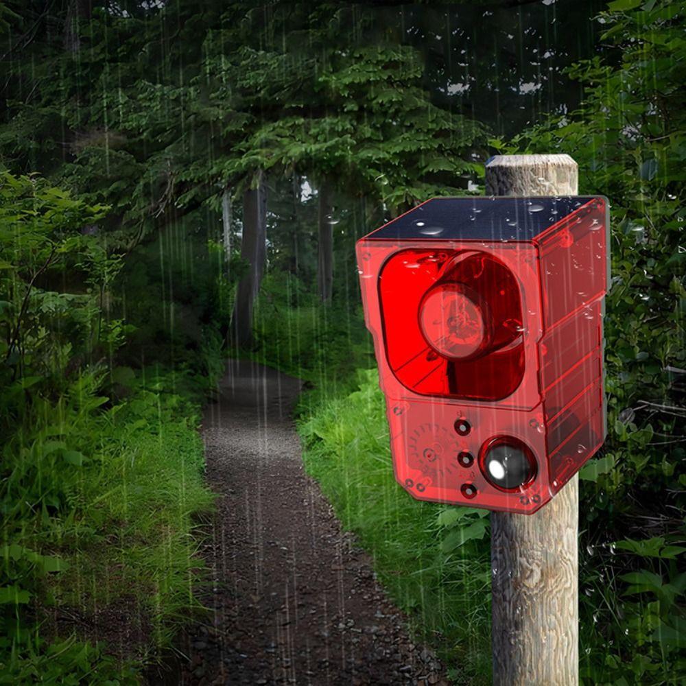 Audible and Visual Alarm Solar Powered Alarm Dog's Bark Solar Anti-theft Device  Warehouse