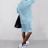 Men's Summer V-neck Jacquard Casual Suit - Short Sleeve & Shorts Two-piece Set