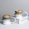Retro Cross Kiln Glaze Ceramic Mug, Handle Latte Cup for Coffee, Milk, Tea, or Juice
