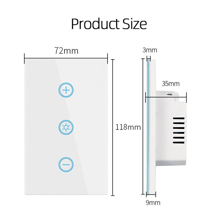 LEDEAST DS-172 Tuya WiFi Smart Light Switch UK Standard Touch Wall Switch AC 220-240V App Voice Control Alexa Google Home