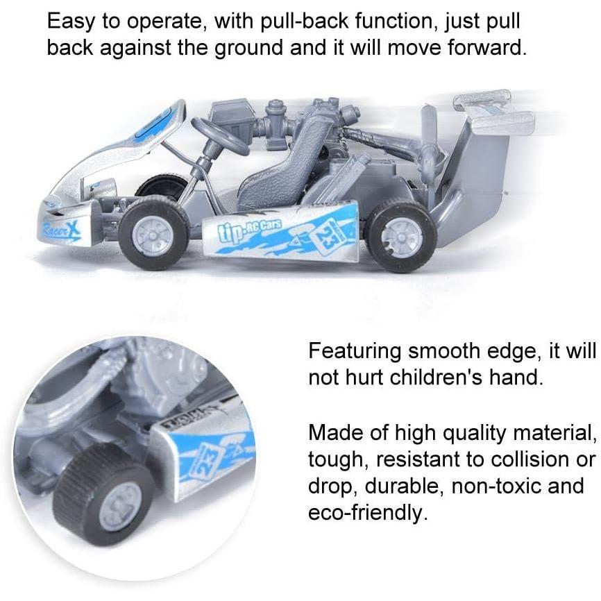 1/32 Scale Kid Model Car Toy, Baby Children Alloy Pull Back Racing Go-Kart Mini Car Vehicles Toys for Toddlers Boys Girls Christmas, New Year Gifts