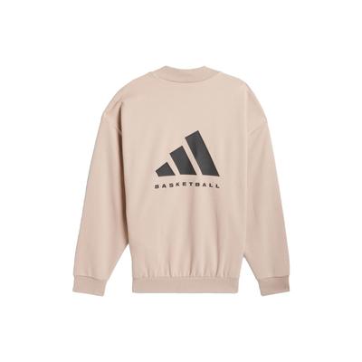 adidas 2024 Collection Ch. 01 Logo Print Reversible Basketball Knit Sweatshirt Unisex Tops Pearl-Gray IM8422