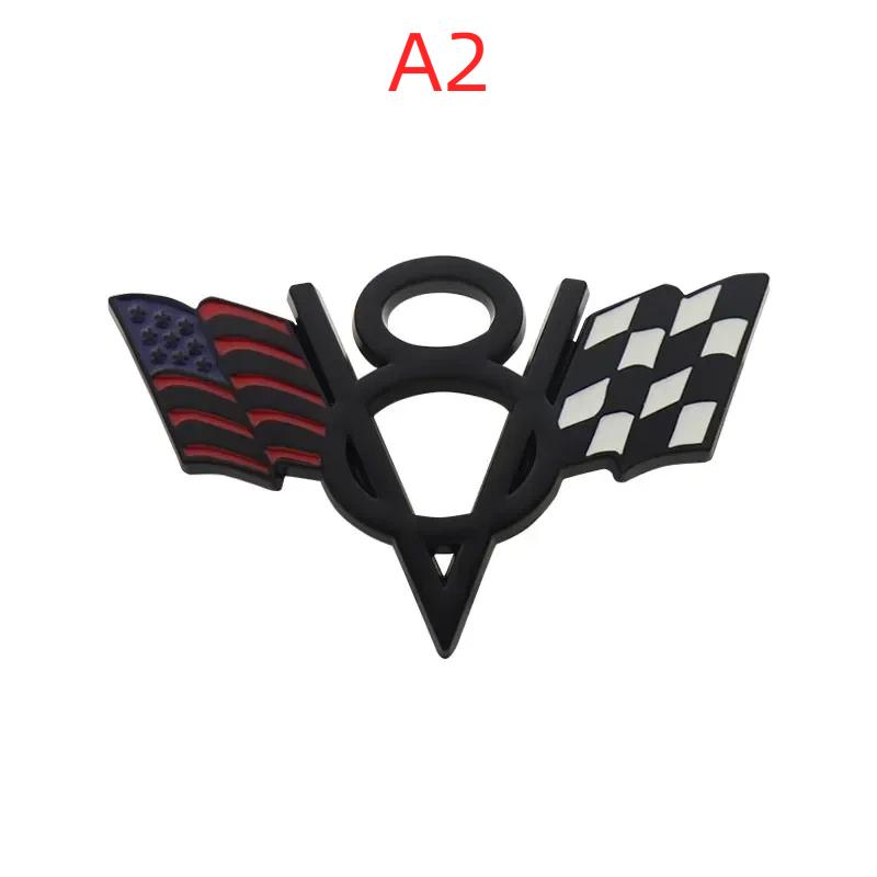 Chrome American Flag V8 V 8 Italy UK Germany US National Flag for Fender Trunk Rear Bonnet Nameplate Decal Emblem Badge Sticker