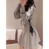 Spring New Korean Version Large Size Women's Clothing Short Dress Hooded Drawstring Sweater Short Skirt Sports Style