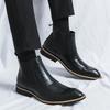 Fashion High Quality Chelsea Boots Leather Party Oxford Men Shoes Dress Shoes Men Yuppie Formal Boots For Men Classic Brogue Social Shoe