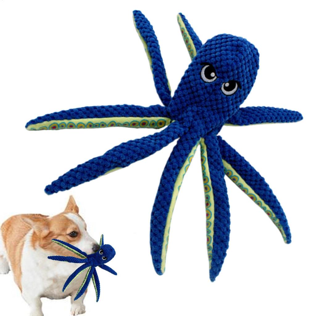 Small Squeaky Dog Toys Octopus Shaped Pet Chewer Indoor Pet Chew Doll For Tug-of-War Teething Training Aggressive Chewers